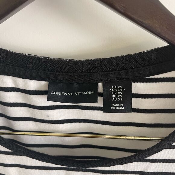 Adrienne Vittadini Women's Dresses Black White Stripe Mini Dress Size XS - Picture 8 of 8